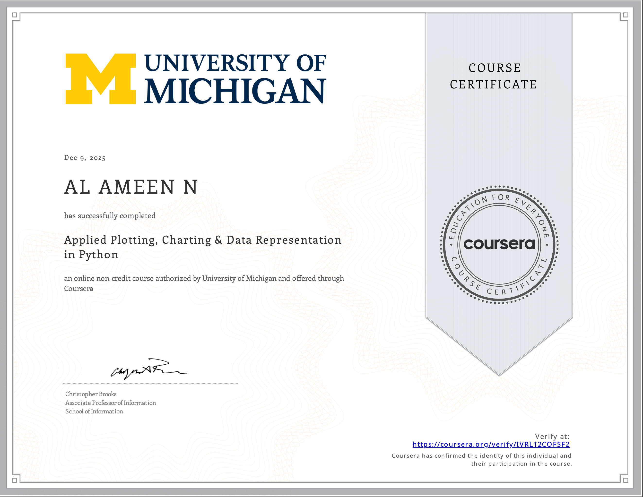 Plotting Certificate