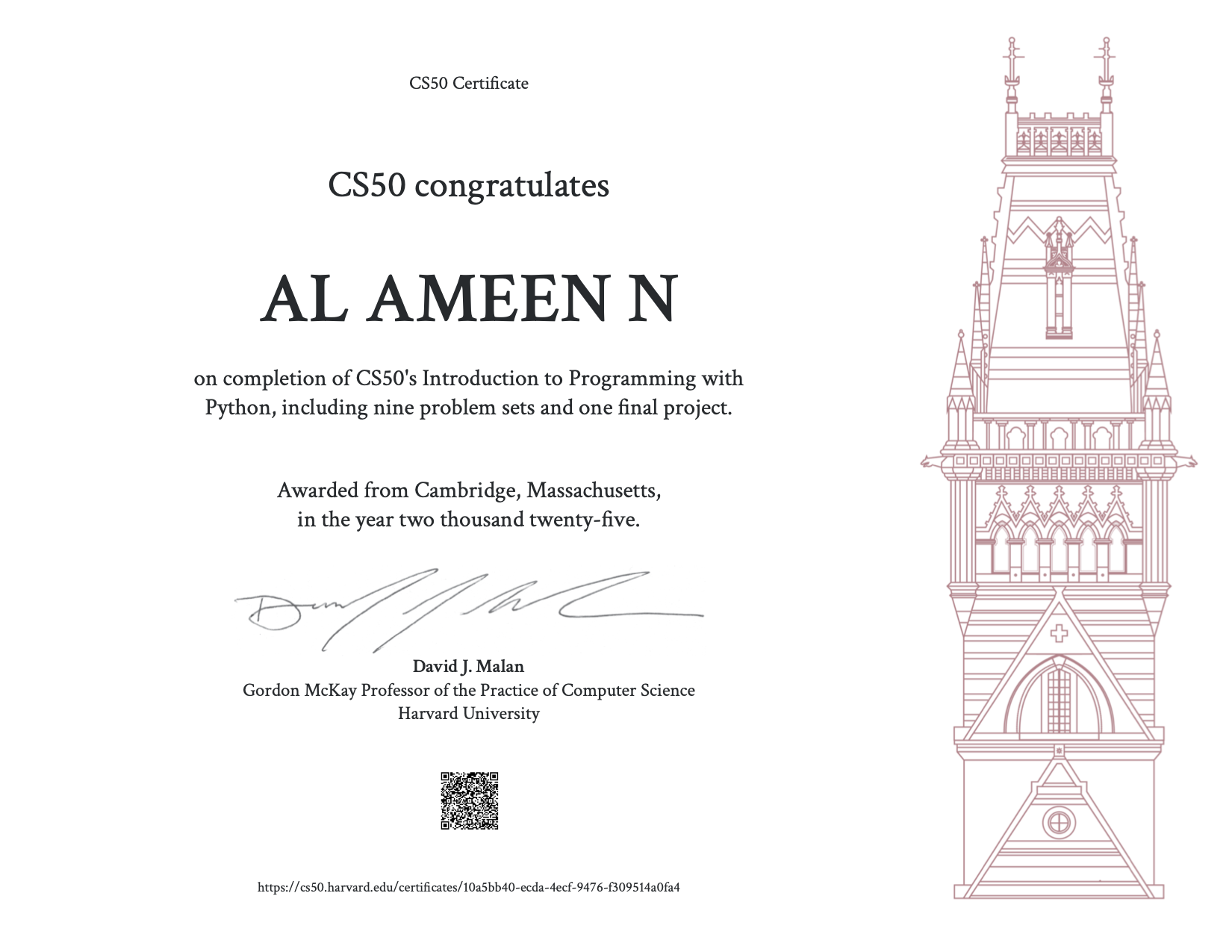 CS50P Certificate