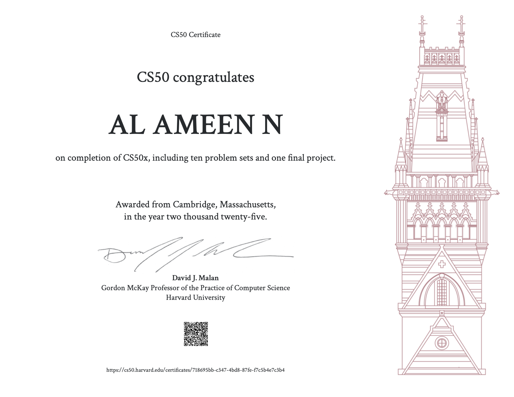 CS50x Certificate